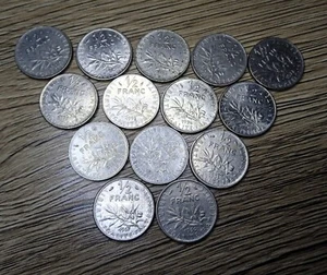 France - 1966 - 2000 - 1/2 Franc - XF- KM# 931.1 - Seed Sower - 14 Coins lot - Picture 1 of 2