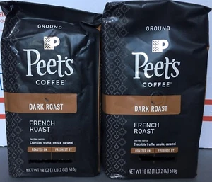 Peet's French Roast Ground Coffee 2 Large Packages Dark Roast - Picture 1 of 1