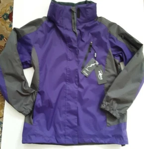 Aptro Purple and Grey Jacket Hood Zipped Pockets Missing Warm Lining Size L - Picture 1 of 11