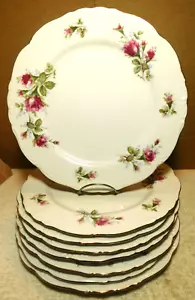 Ucagco China~Japan Old Rose Gold Trim Dinner 10 1/4" Vintage 1950's 8Pcs. Plates - Picture 1 of 24
