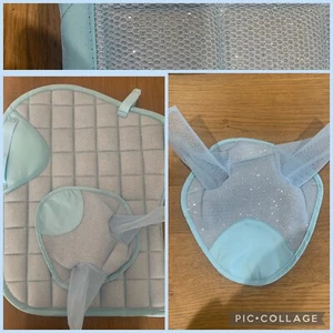 VENTA Juego Matchy, Almohadilla de Sillín y Velo de Mosca, COMPLETO, AZUL CIELO Brillo, Envío GRATIS Reino Unido - Imagen 1 de 5