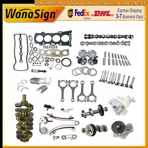 Crankshaft Camshaft Gasket Set Timing Kit Piston W/Oil For 08-15 Toyota 2AZ 2.4L - Picture 1 of 7