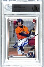 2020 Bowman Prospects JEREMY PENA Astros Rookie Signed Card #BP61 BAS Slabbed