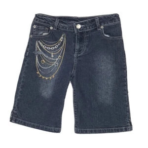 Disney Shorts Girl’s 8 Blue Denim Hannah Montana Glitter Graphics - Picture 1 of 10