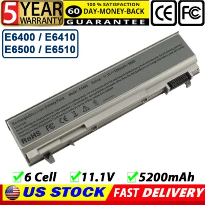 For Dell Latitude BATTERY / CHARGER E6400 E6410 E6500 E6510 KY477 PT434 W1193 - Image 1 of 4