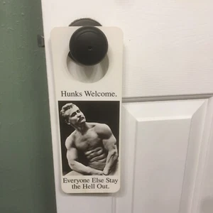 Appendiabiti pomello porta vintage 1990 aDOORnments Hunks benvenuto tutti gli altri lasciano uomo nudo - Foto 1 di 5