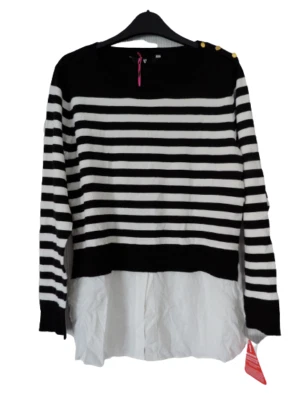 Very Striped Jumper Black/White Size UK 12 DH100 CC 18 - Image 1 of 3