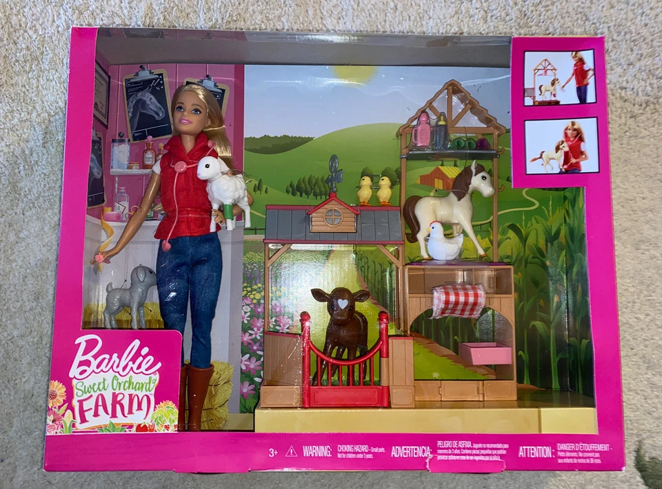 Barbie Gck86 Sweet Orchard Farm Vet Doll & Playset