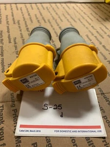 MK Commando K9100YEL 2P+ IP44 16a coNNector 100-130V L - Picture 1 of 5