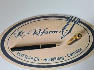 Reform Patronenfüller Füller schwarz-gold Mutschler Heidelberg 70er Jahre - Bild 1 von 4