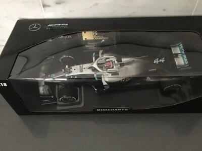1/18 Hamilton World Champion 2019 USA GP Winner Mercedes AMG W10 Minichamps - Image 1 of 4