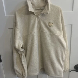 Maglione uomo Burnside leggermente indossato pile beige pesante quarto zip taglia media - Foto 1 di 8