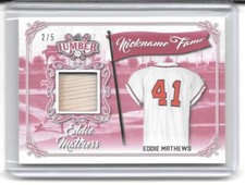 2021 Leaf Lumber Nickname Fame Crimson #NF-13 Eddie Mathews/5