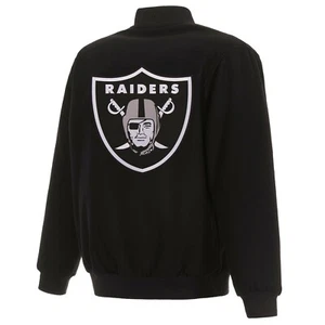 Giacca reversibile in lana NFL Las Vegas Raiders JH Design con loghi ricamati  - Foto 1 di 6