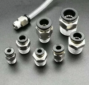 Hilo macho 1/4"" 3/8"" NPT - tubería IMPERIAL OD montaje recto neumático ajuste de empuje - Imagen 1 de 3