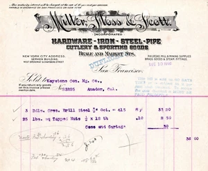 Miller, Sloss & Scott Company 1900 Invoice - Keystone Mines (A1) - Picture 1 of 1