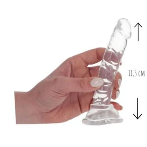 Realistischer Dildo mit Saugnapf Clear Phallus klein aus TPR weiche echte Maserung - Bild 1 von 5