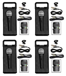 (4) Rockville RMC-XLR Metal DJ Handheld Wired Microphones Mics w (4) 1/4" Cables - Picture 1 of 8