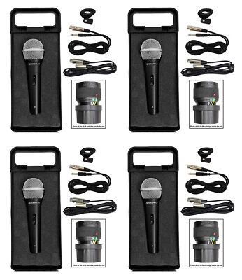 (4) Rockville RMC-XLR Metal DJ Handheld Wired Microphones Mics w (4) 1/4" Cables - Image 1 of 4