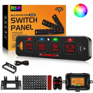 AUXBEAM AS-R40 RGB Slim 4 Gang Switch Panel Relay  System for Can-am Maverick X3 - Picture 1 of 12