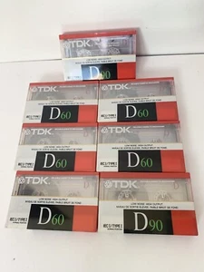 TDK D 60 Cassette New Sealed Qty. 7 Low Noise High Output 1988 - Picture 1 of 6