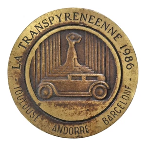 France médaille 1986 La Transpyrennéenne Automobile Club Andorre Bronze - Picture 1 of 3