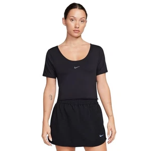 Nike One Mujer Clásico Dri-FIT Manga Corta Recortado Torcido-Back Top Talla M Negro - Imagen 1 de 5