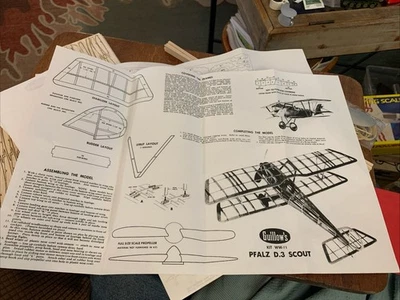 Guillow's Pfalz D3 Scout Flying Model WW-11 Parts Complete, No Decals, No Box - Image 1 of 4