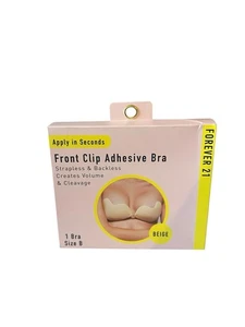 NUEVO en Caja Forever 21 Sujetador Adhesivo Clip Frontal Sin Tirantes Sin Espalda Beige Talla B - Imagen 1 de 2