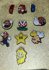 Super Mario And Friends Rubber Shoe Charms For Crocs Cupcake Toppers 10 Pc - Picture 1 of 8