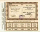 Kanal von Korinth 1890 Athen Corinthe Isthmia Posidonia 100 Francs Gründeraktie