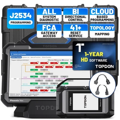 TOPDON Phoenix MAX + 24V Heavy-Duty Software Card All-in-1 Diagnostic Tool Kit Foto 1 de 4