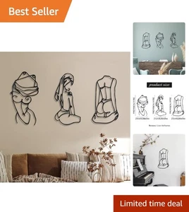 Durable 3-Piece Metal Wall Art Decor - Minimalist Abstract Female Designs - Picture 1 of 9