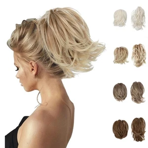 Pieza de cabello y extensiones de moño desordenado para mujer de aspecto natural cabello de color claro - Imagen 1 de 26