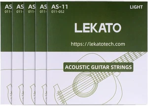 Cuerdas para Guitarra Acústica LEKATO Fósforo Bronce Guirar (11-52), Paquete de 5 - Imagen 1 de 8