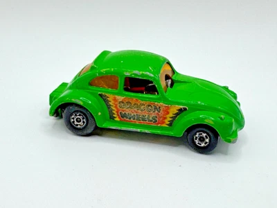 VTG 1972 LESNEY MATCHBOX SUPERFAST #43 GREEN DRAGON WHEELS BEETLE DIECAST CAR - Image 1 of 4