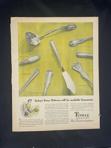 Magazine Ad* - 1950 - Towle Sterling Flatware - 8 patterns shown - Picture 1 of 1
