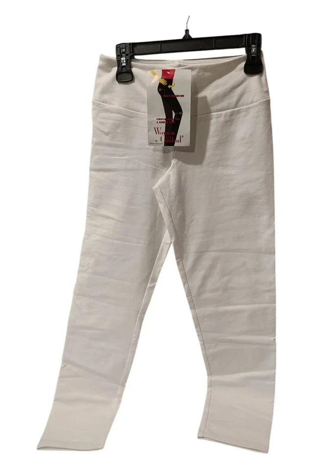 Calça feminina com controle perna fina com controle de barriga branca - Imagem 1 de 1