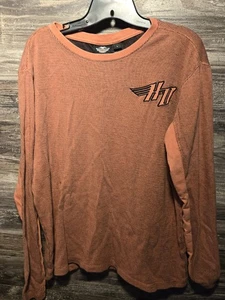 Harley Davidson Herren Langarm Hemd bestickt Orange Größe L - Bild 1 von 3