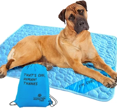 Alfombra de enfriamiento automático para perro con bolsa de cuerdas, almohadilla suave portátil lavable para mascotas 59x39 XXL Foto 1 de 4