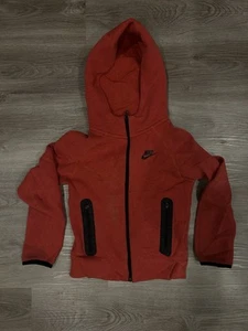 Sudadera con capucha Nike juvenil talla pequeña Tech polar roja FD3285-672 NUEVA SIN ETIQUETAS - Imagen 1 de 3