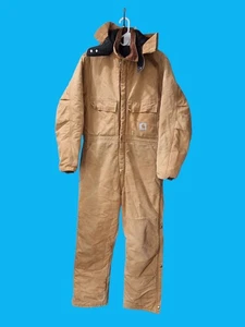 Tuta da lavoro vintage anni 90 Carhartt isolata tela anatra 44R USA R68QZR X02BRN - Foto 1 di 6