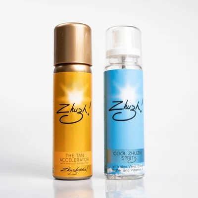 Zhuzh! Travel Pack – Acceleratore Abbronzatura e Raffreddamento Spritz Duo (Cabin Friendly 100ml)