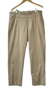 Ruby Rd Womens Sz 16W Pull-on Stretch Slimming Khaki Tan Ankle - Picture 1 of 7