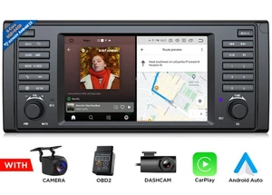 CAM+DVR+OBD+For BMW E39 Android 13 8-Core 7" Car Stereo Radio CarPlay 4G GPS DSP - Picture 1 of 22