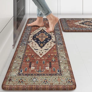 Farmhouse Kitchen Mats,Anti Fatigue Kitchen Rugs Sets of 2, Non Slip Waterproof - Picture 1 of 12