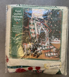 Country Classics Hand-Quilted Patchwork Throw Blanket In Package 50x60 New - Picture 1 of 4
