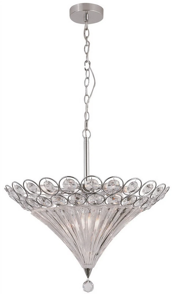 Polished Chrome And Crystal 10 Light Chandelier/Pendant $1647 - Image 1 of 1