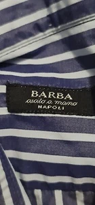 Camicia a righe Barba taglia 41/16 cucita a mano con bottoni in madreperla  - Foto 1 di 9