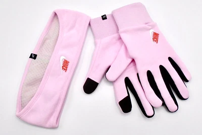 Conjunto de diadema y guantes de vellón Nike Club para jóvenes grandes espuma rosa/gris rápido Foto 1 de 4